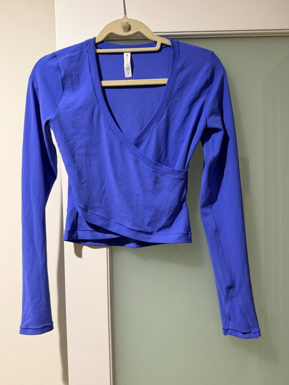 Athleta Transcend Wrap Top | Blue XS - Picture 2 of 3